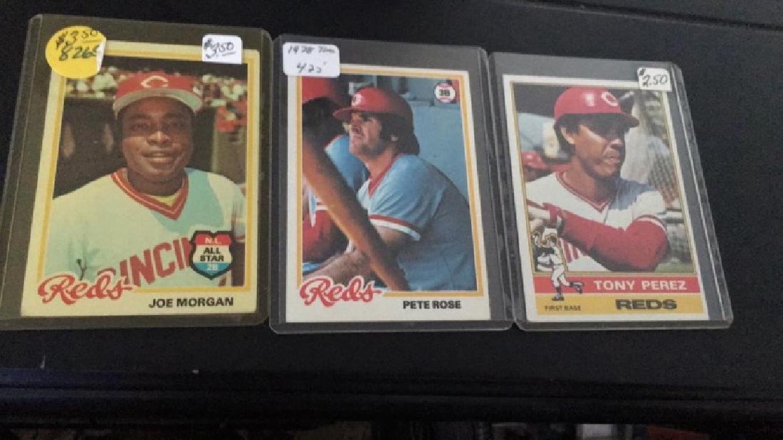 Cincinnati Reds three card baseball card lot Pete (1 of 2)