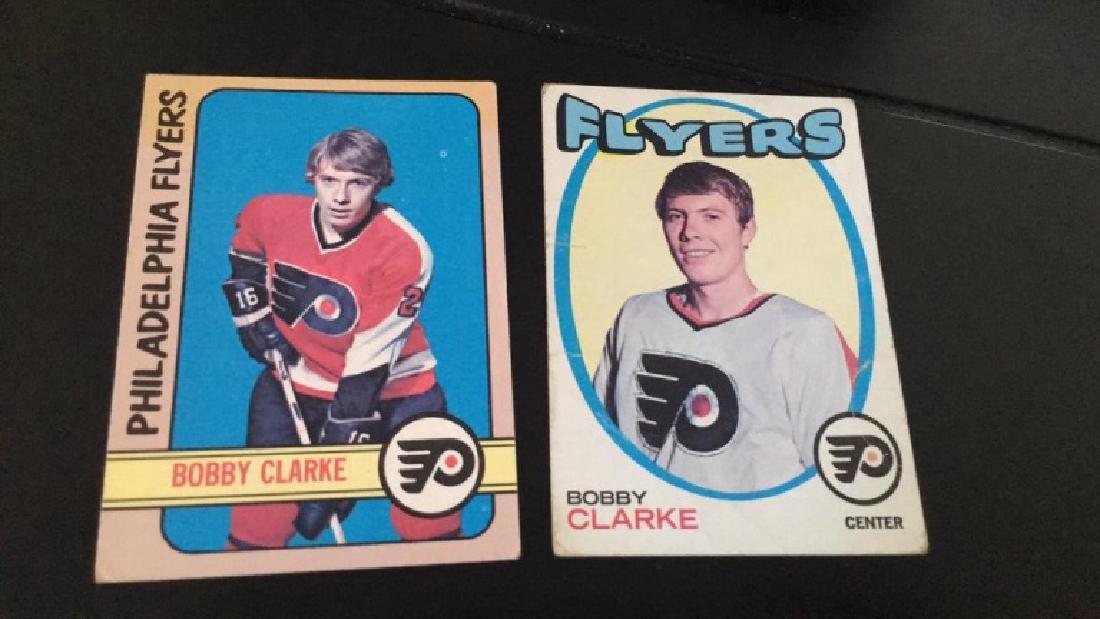 Bobby Clarke 1971 and 1972 Topps lot with a RC (1 of 3)