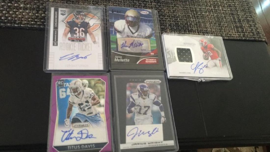 Five card football auto rookie lot (1 of 3)