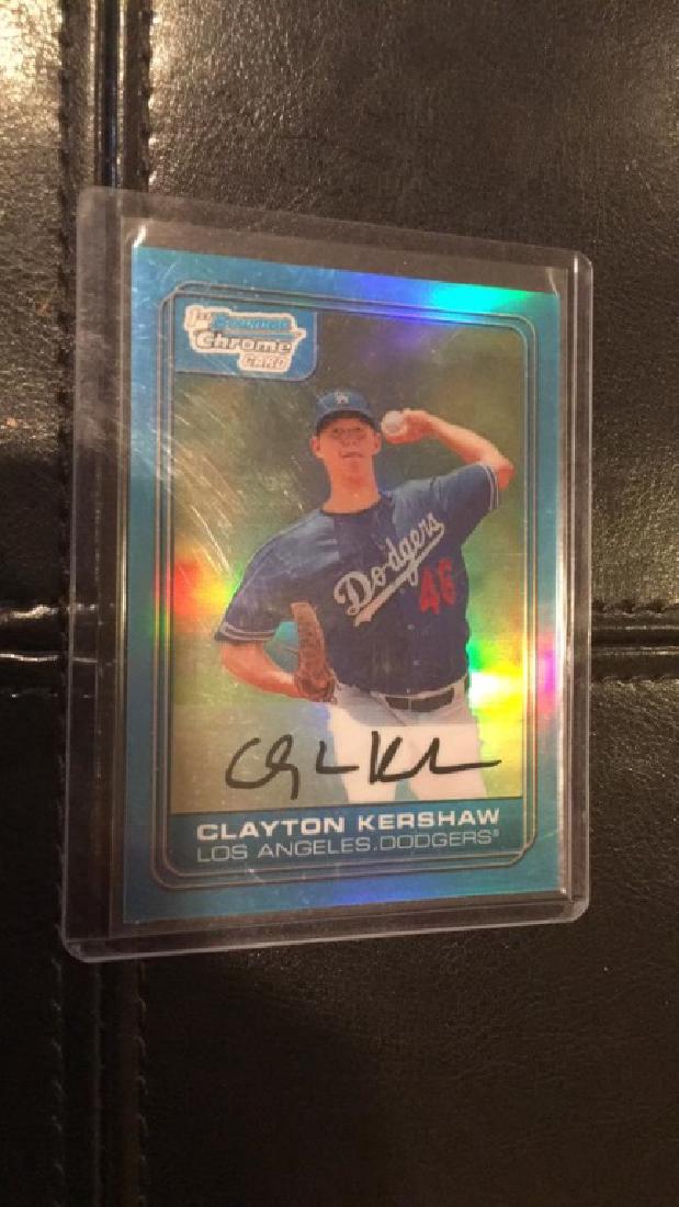 Clayton Kershaw 2013 bowman chrome blue (1 of 2)