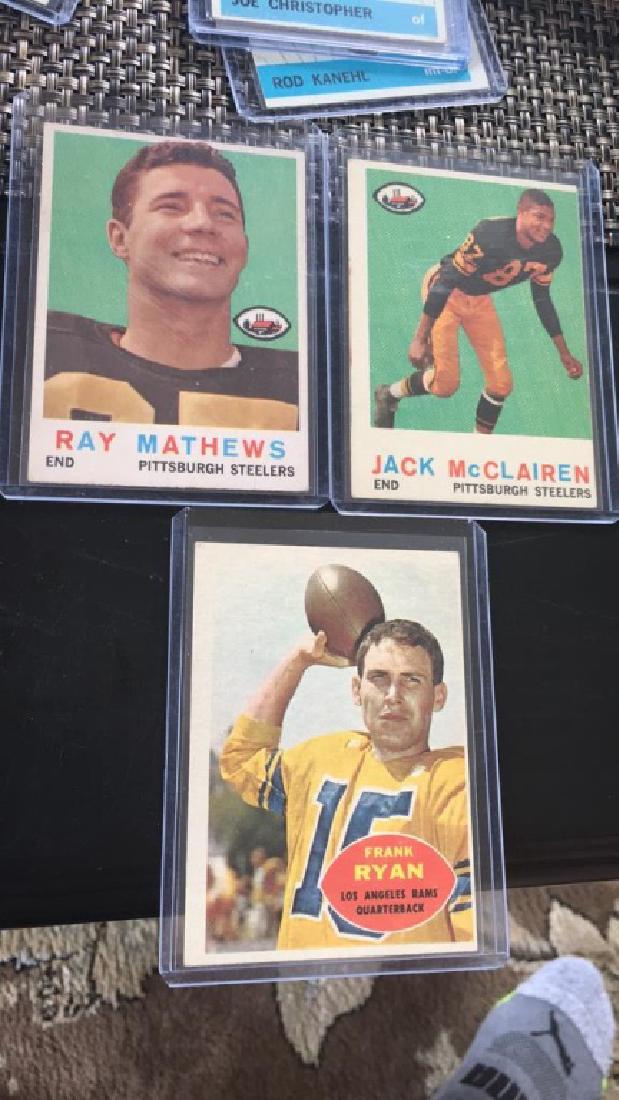 Ray Mathews Jack Mcclairen and Frank Ryan 1960's: vintage football cards