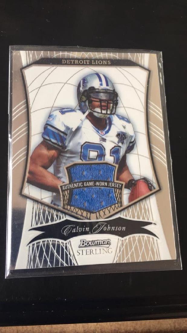 Calvin Johnson 2009 Bowman Sterling game worn (1 of 1)