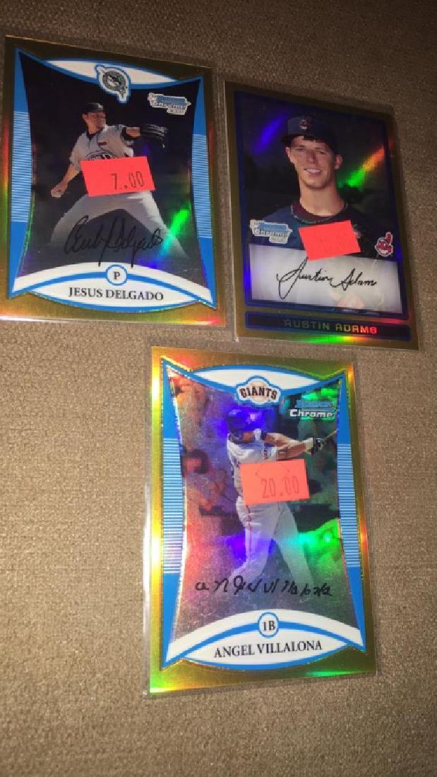 Three Bowman chrome gold refractors all numbered (1 of 3)