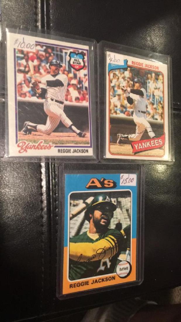 Reggie Jackson 1975 1978 and 1980 Topps (1 of 4)