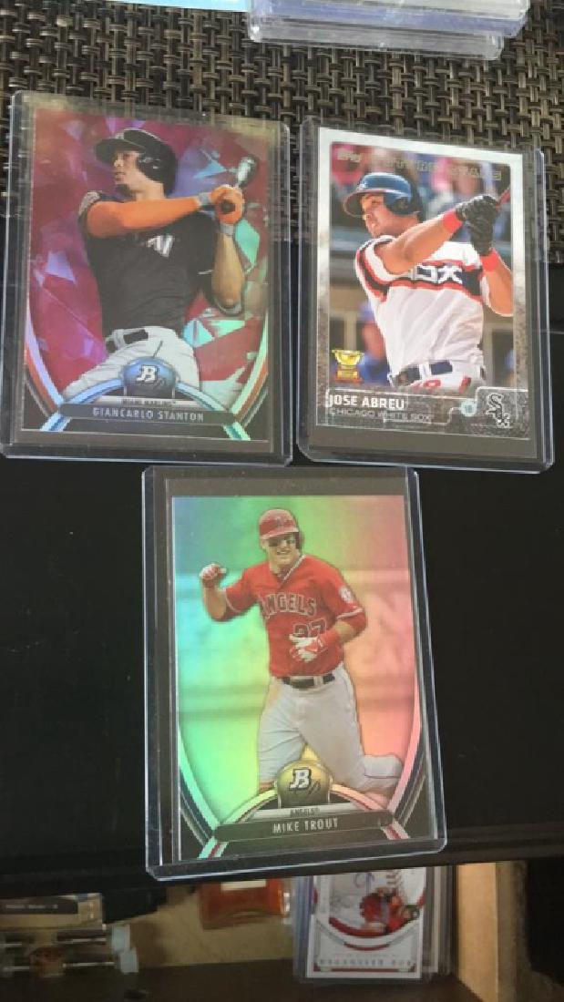 Giancarlo Stanton Jose Abreu and Mike Trout 3: card lot
