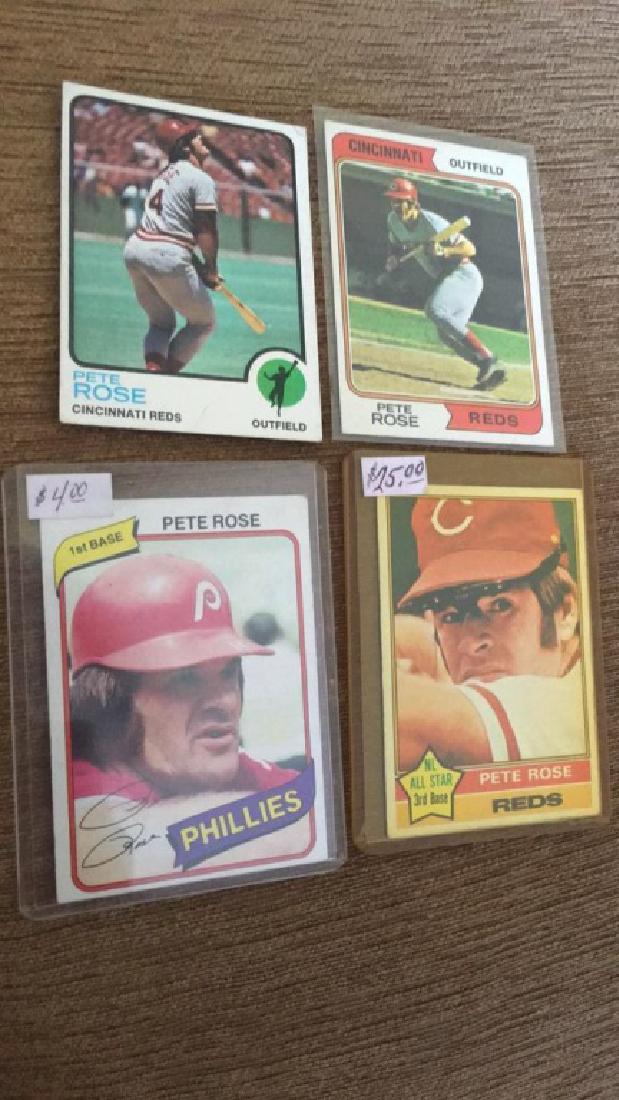 Pete Rose 1973 1974 1976 and 1980 tops baseball: card lot