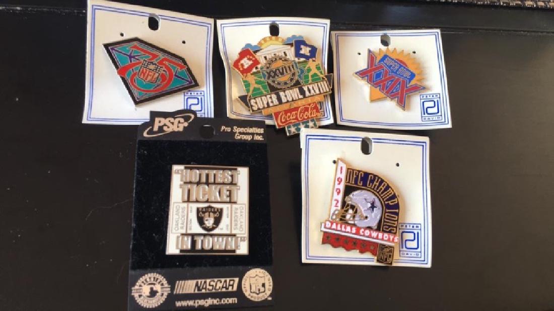 Peter David NFL Pin Lot of 5 Super Bowl Pins (1 of 3)