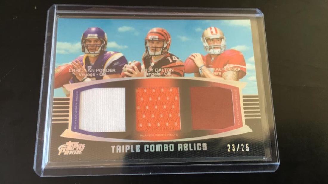 Kaepernick Dalton Ponder Topps prime triple patch (1 of 2)
