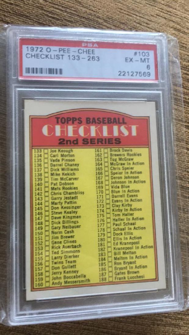 1972 O-pee-Chee Checklist card 133-263 PSA 6 (1 of 2)