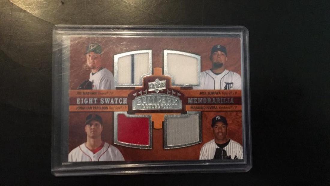 Bellport collection eight swatch memorabilia with: Mariano Rivera Jonathan Papel Bon and six other players