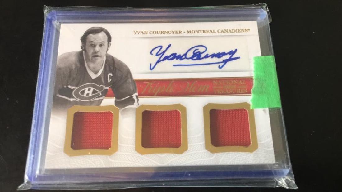 Yvan Cournoyer national treasures Triple Mem Auto (1 of 2)