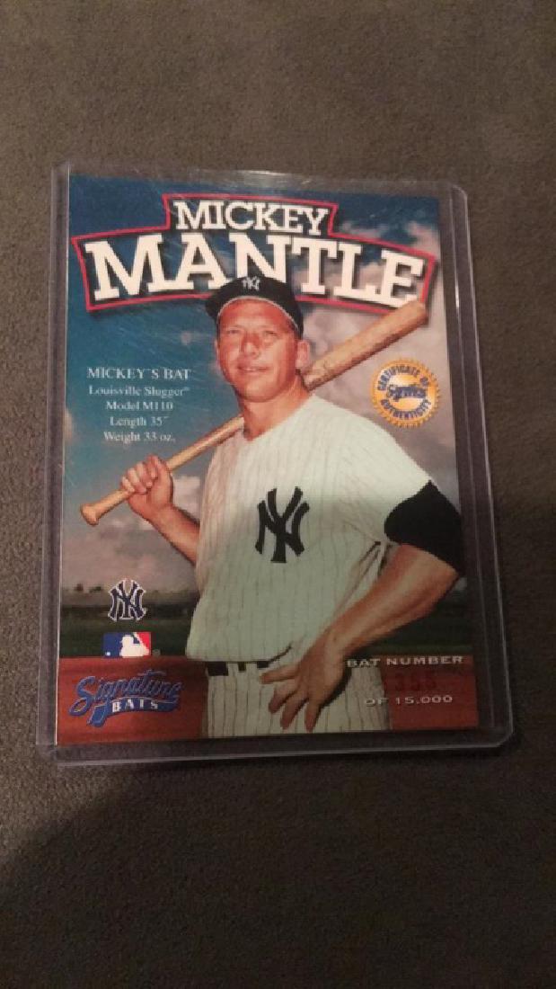 Mickey Mantle signature bats certificate of (1 of 2)