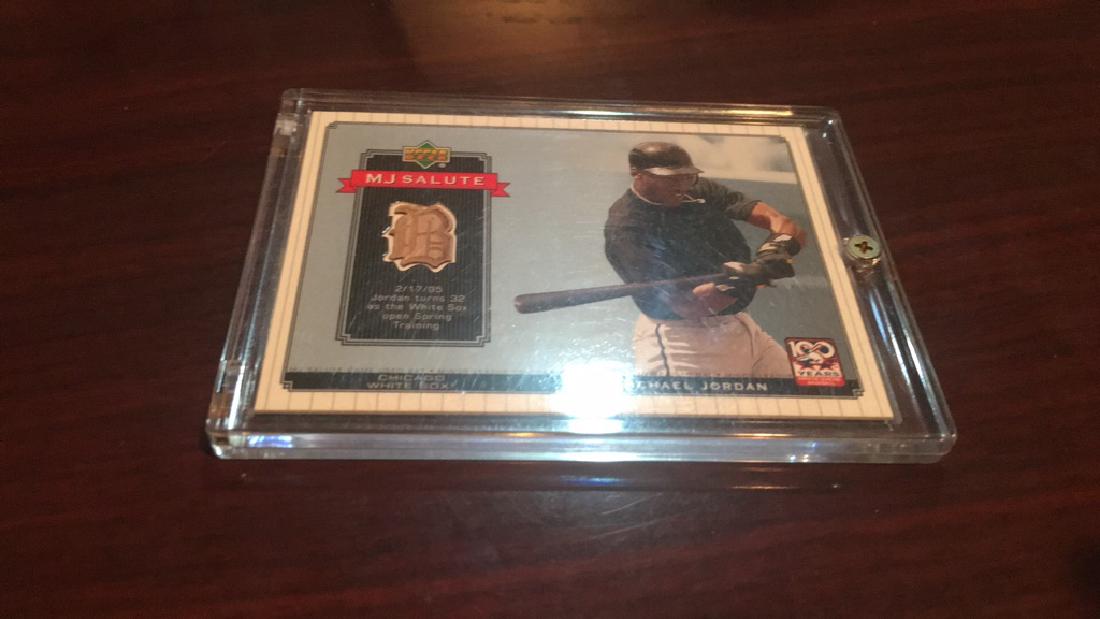 Michael Jordan 2001 MJ salute game used bat card (1 of 2)
