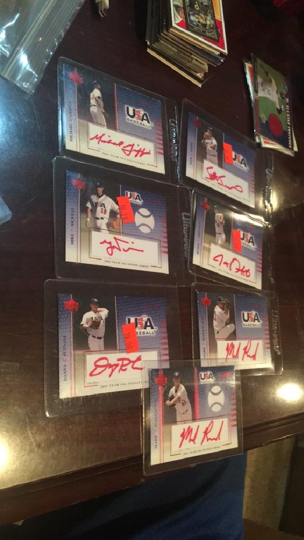 USA baseball red ink seven card autographed (1 of 4)