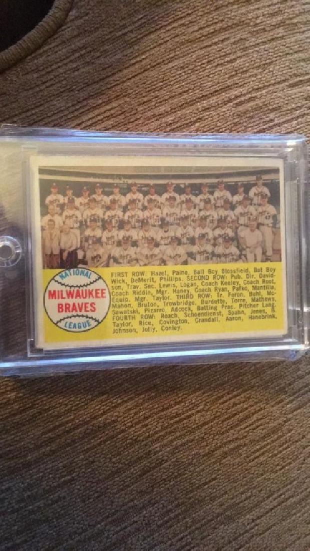 1956 Topps Milwaukee Braves team Card nice shape (1 of 2)