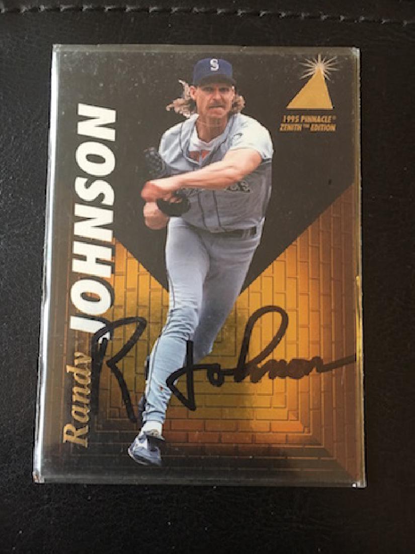 Randy Johnson 1995 Pinnacle Autograph card (1 of 2)