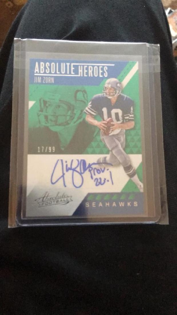 Jim Zorn absolute heroes auto /99 (1 of 1)