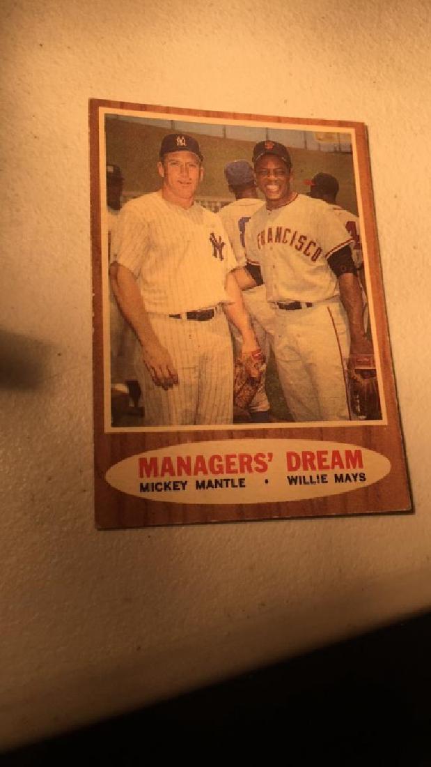 1962 Topps Mickey Mantle Willie Mays Managers (1 of 3)