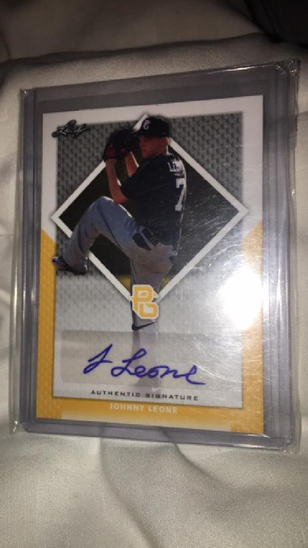 Johnny Leone leaf perfect game blank back 1/1 (1 of 1)