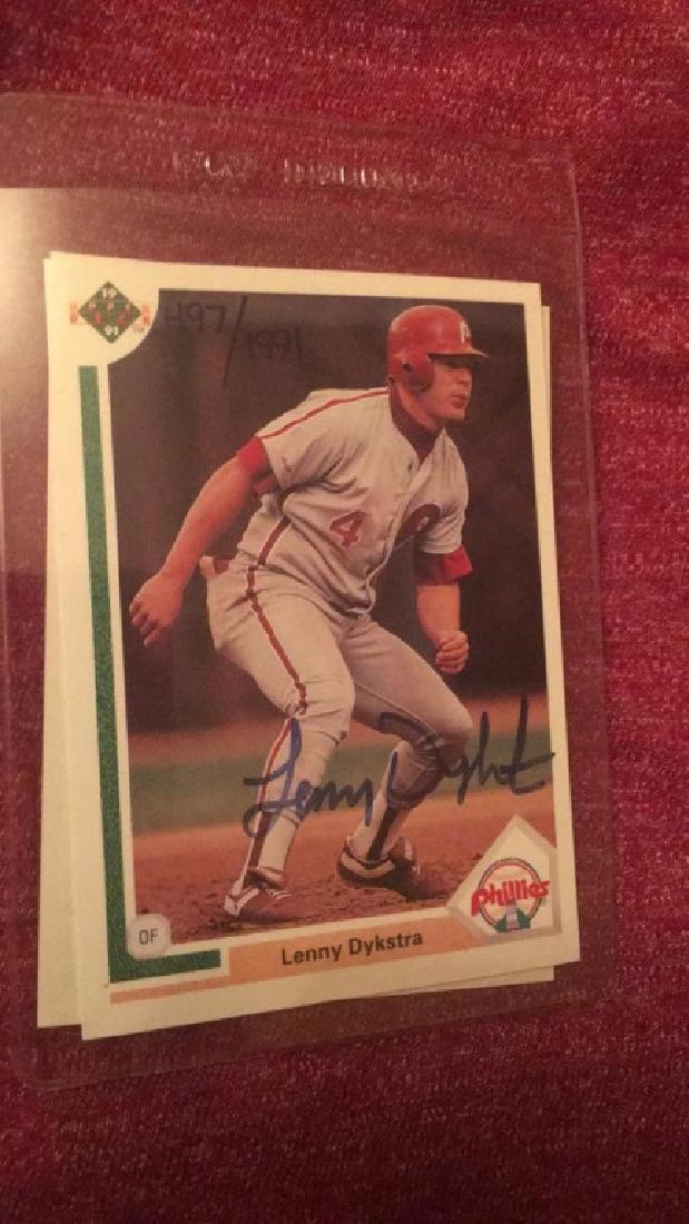 Lenny Dykstra 1991 Upper Deck auto with (1 of 2)