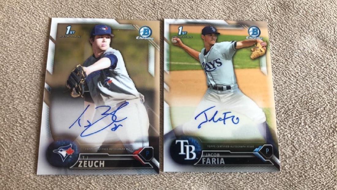 2016 Bowman chrome RC Auto Lot: TJ Zeuch and (1 of 2)