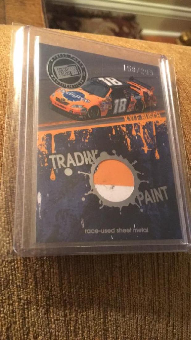 Kyle Busch press pass readin paint sheet metal: card