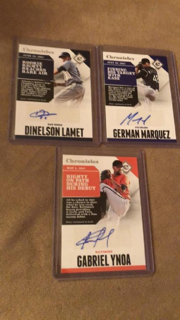 2017 Panini Chronicles RC Auto a lot of 3: Ynoa, (1 of 4)