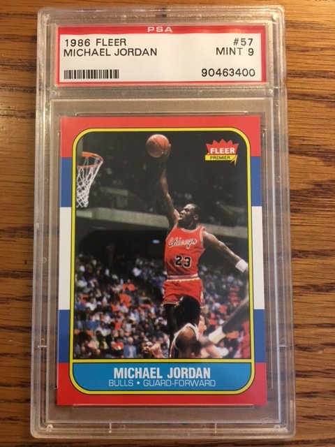 1986 FLEER #57 MICHAEL JORDAN RC PSA 9 SHARP (1 of 3)