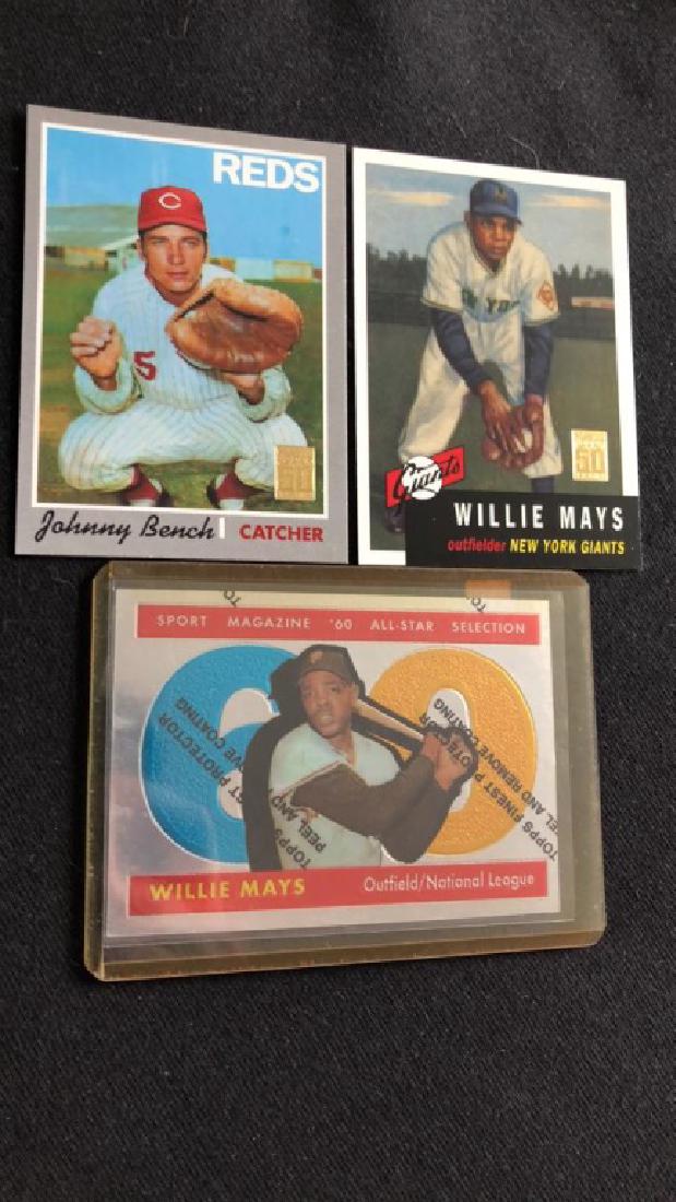 Willie Mays Johnny bench Topps reprint insert lot (1 of 3)