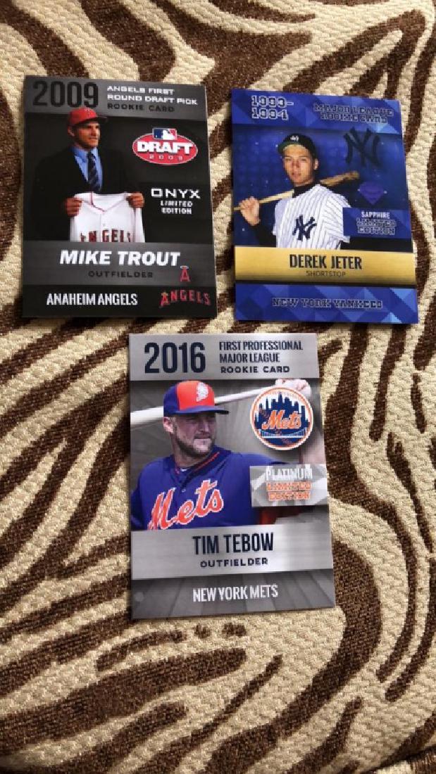 Mike Trout derek Jeter Tim Tebow rookie card lot (1 of 3)
