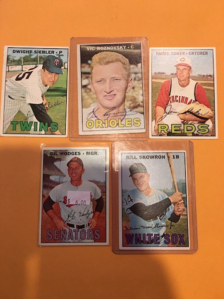 1967 Topps vintage baseball card lot Gil Hodges Bill (1 of 3)