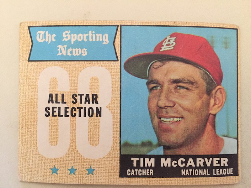 1968 Topps Tim McCarver All Star #376: 1968 Topps Tim McCarver All Star #376