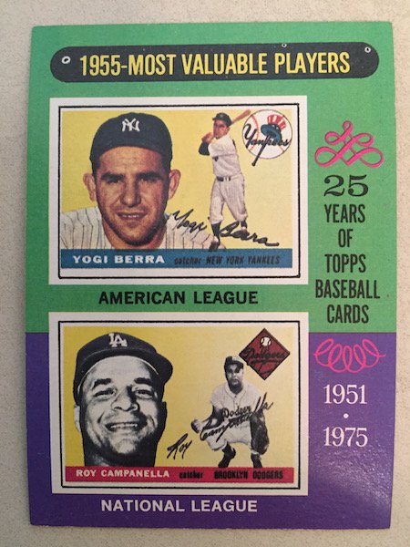 1975 Topps #193 1955 MVP Yogi Berra Roy Campanella (1 of 1)