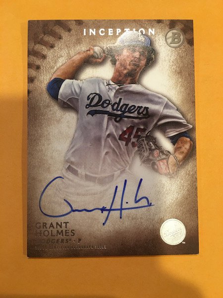 Grant Holmes 2015 Bowman Inception Prospect RC on-card (1 of 1)