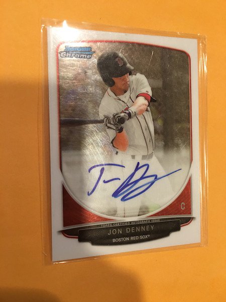 2013 Jon Denney Bowman Chrome Auto Autograph Boston Red (1 of 2)