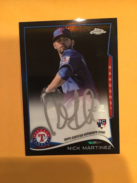 Nick Martinez Topps chrome rookie auto Black refractor (1 of 2)