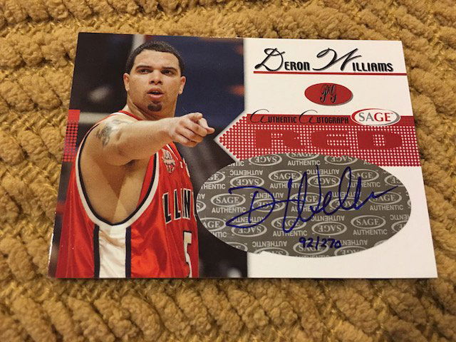 Deron Williams Sage Red On Card Auto Numbered to 270 (1 of 2)