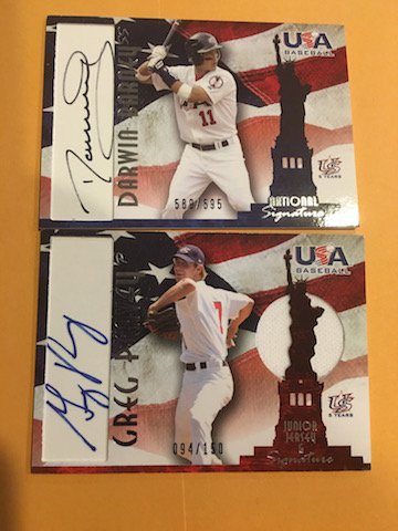 Darwin Barney and Greg Peavey  USA Baseball Auto (1 of 2)