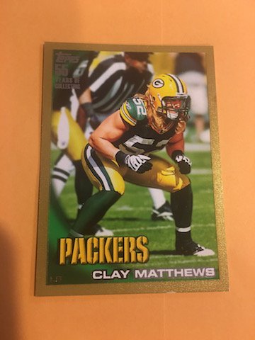 Clay Matthews 2010 Topps Gold numbered to 2010 (1 of 2)