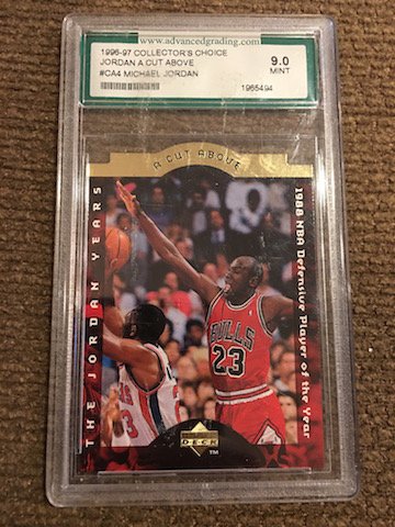 1996-97 Collector€™s Choice #CA4 Michael Jordan Graded: 1996-97 Collector€™s Choice #CA4 Michael Jordan Graded Mint 9