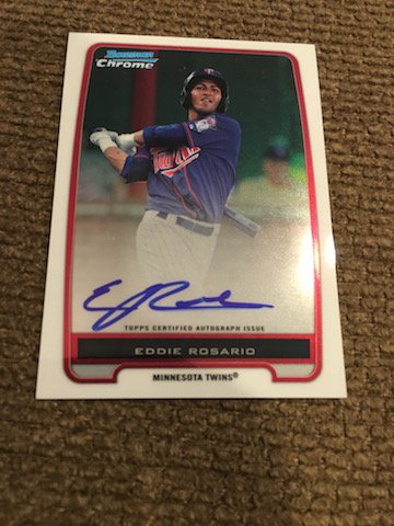 EDDIE ROSARIO - 2012 BOWMAN CHROME AUTO AUTOGRAPH RC - (1 of 2)
