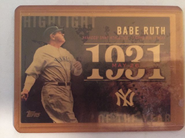 Babe Ruth 2015 Topps Insert (1 of 1)