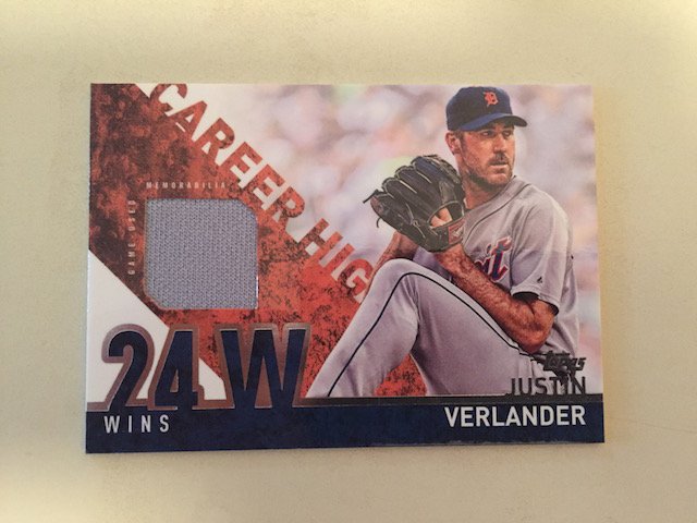 Justin Verlander 2015 Topps Jersey Relic Card (1 of 1)