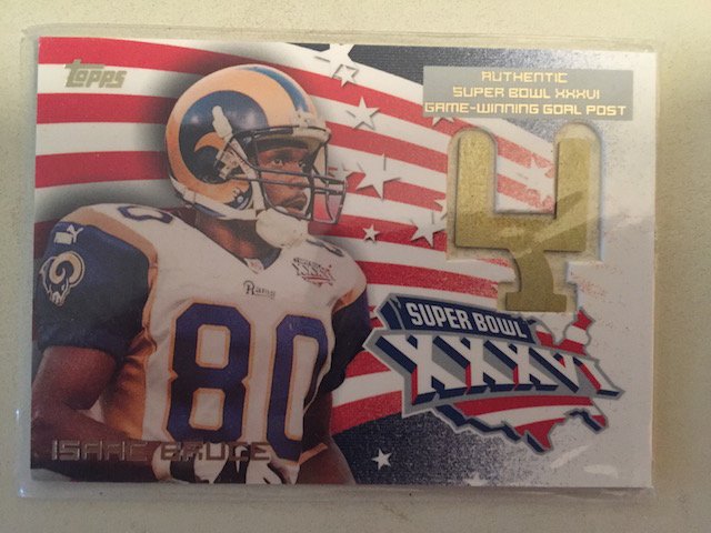 Isaac Bruce 2002 Topps SB XXXVI Gaol Post Relic Card (1 of 1)