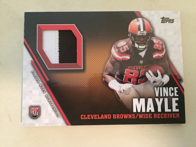 Vince Mayle 2015 Topps 2 Color Rookie Patch Card Browns (1 of 1)
