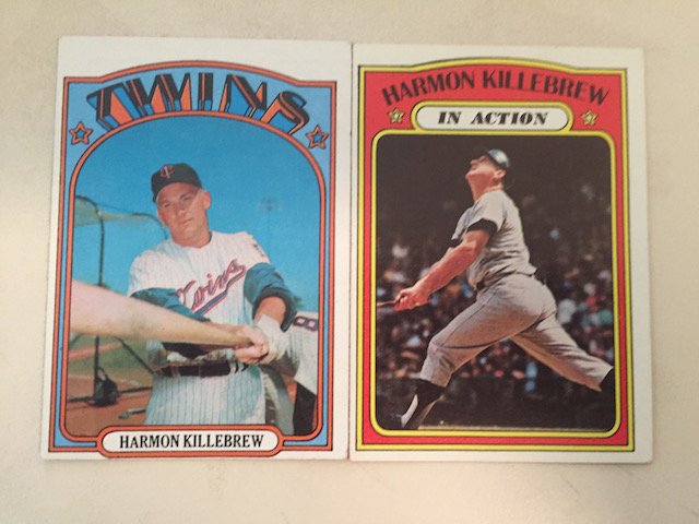 Harmon Killebrew & In Action 1972 Topps #51 & 52 (1 of 1)