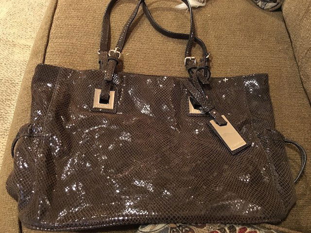Calvin Klein Brown Suade Handbag (1 of 3)