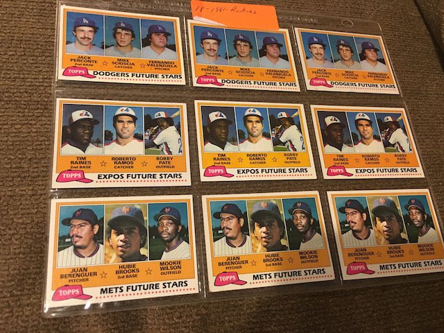 1981 Topps Tim Raines Mookie Wilson and Fernando: 1981 Topps Tim Raines Mookie Wilson and Fernando Valenzuela RC Lot of 9