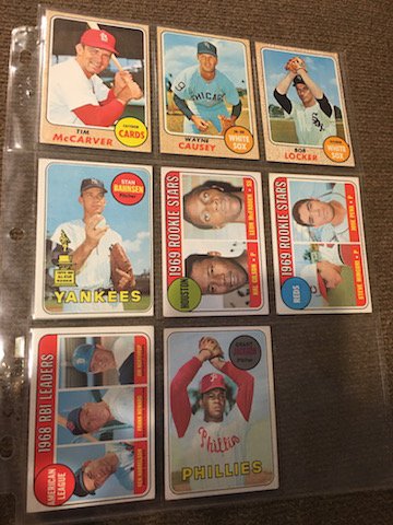 1968 and 1969 Topps Vintage baseball Card LOT WITH Tim (1 of 1)
