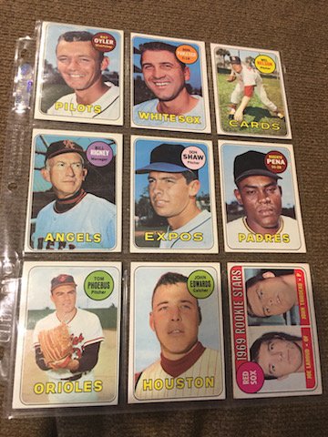 1969 Topps Vintage Baseball Card Lot of 9 cards (1 of 2)